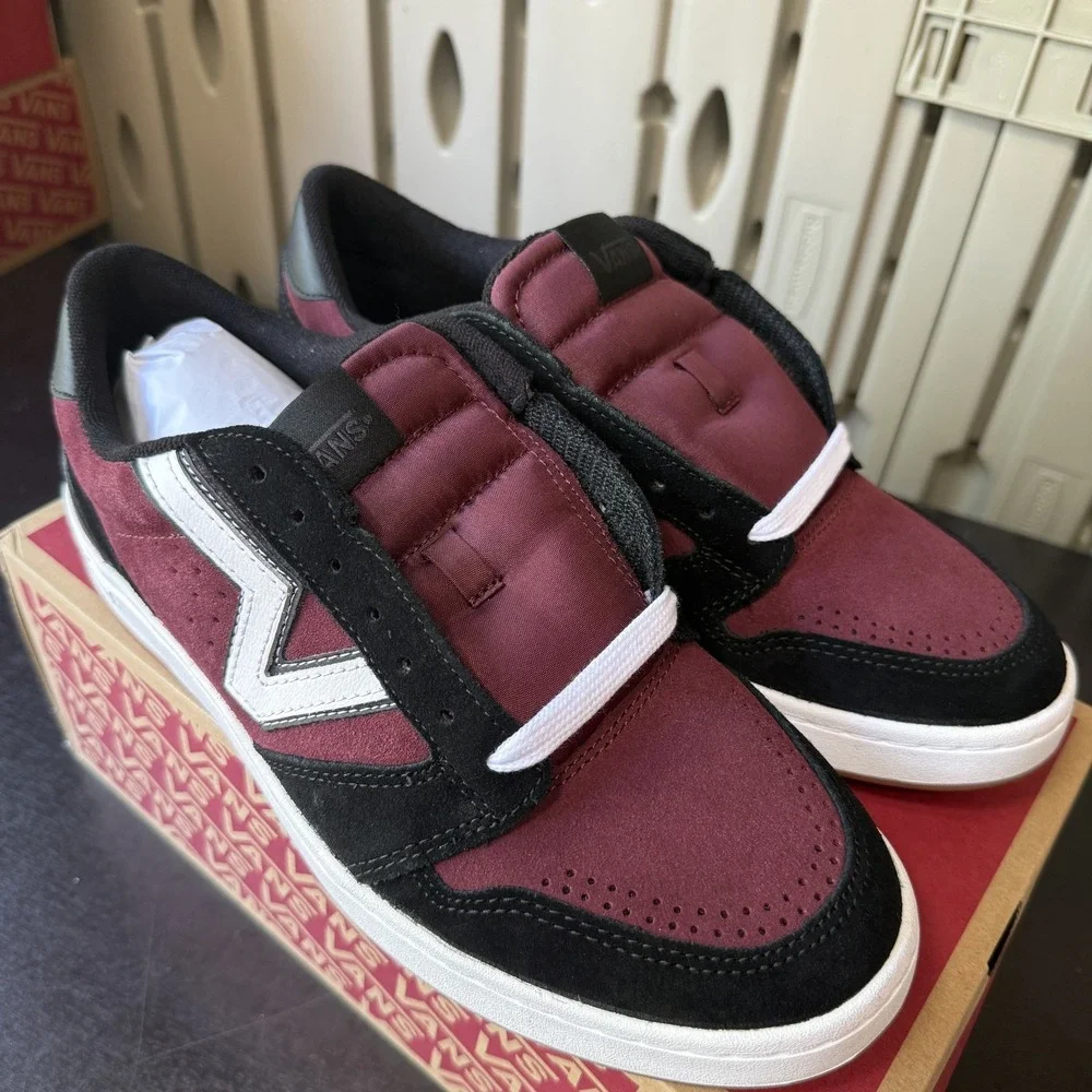 Vans Lowland 2.0 Skate Sneakers Shoes Red Black Men's Size 10 - VN000D6R2Q1